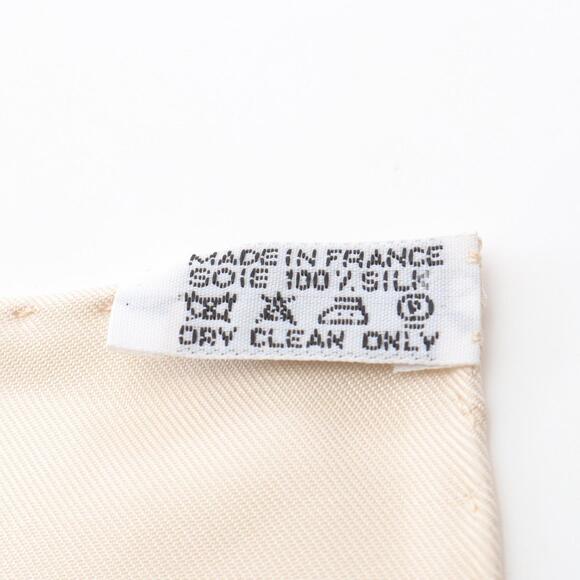 HERMES Authentic Cream Silk Scarf - Picture 3 of 5